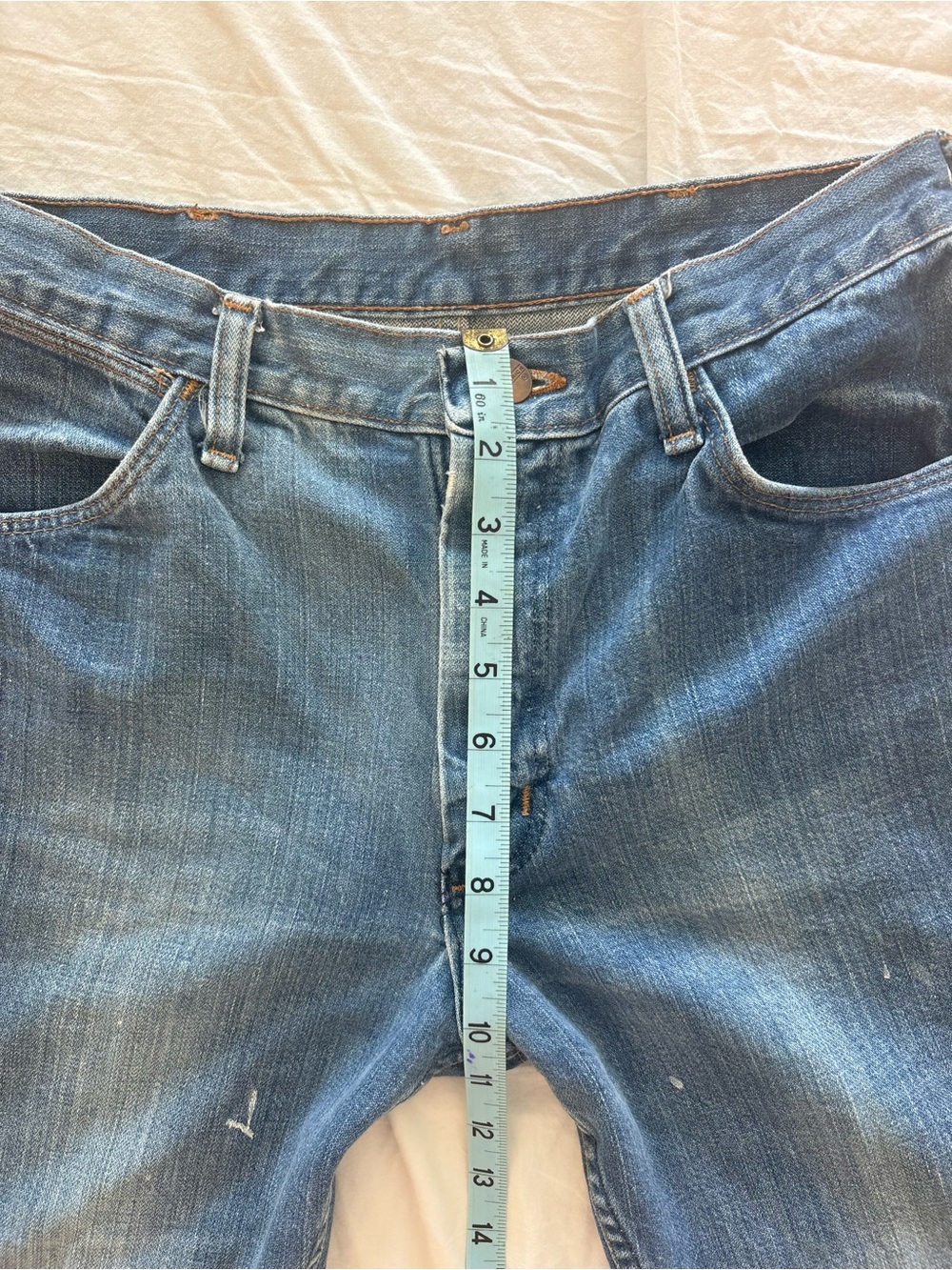 Vintage MAVERICK Bootcut Jeans — Made in USA — Distressed — Tagged 31x34 - Picture 6 of 8